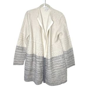 Lucky | Knit Cream Gray Wool Open Cardigan Small